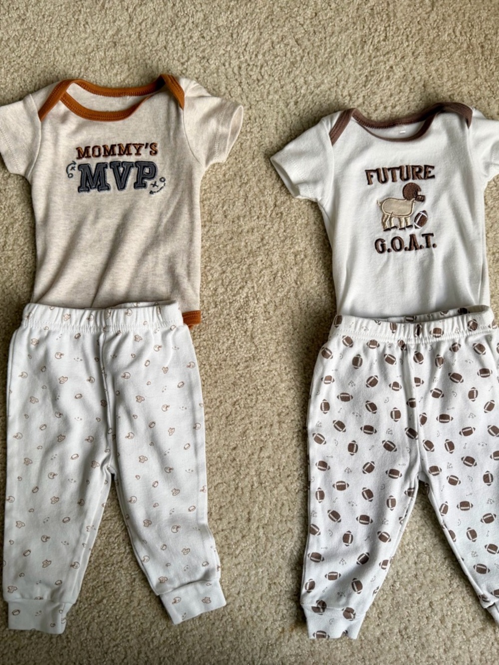 3-6 Month Chickpea Football Outfits